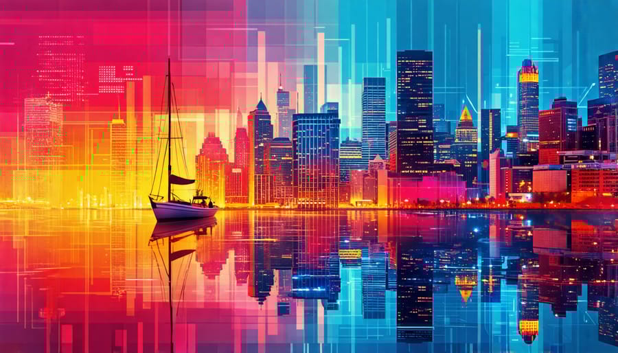 Futuristic representation of venture capital trends and opportunities in Canada