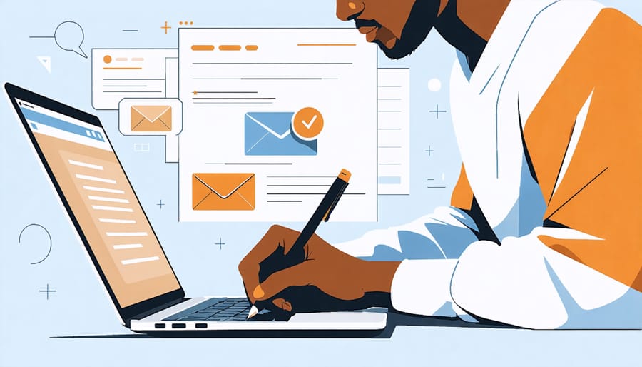 Illustration of crafting effective fundraising emails using email marketing software