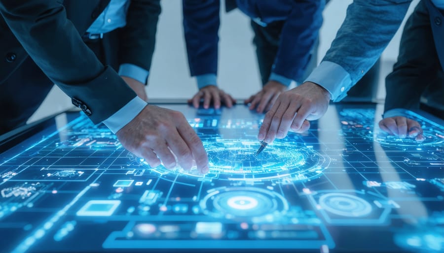 Diverse group of Canadian professionals working together on digital transformation project