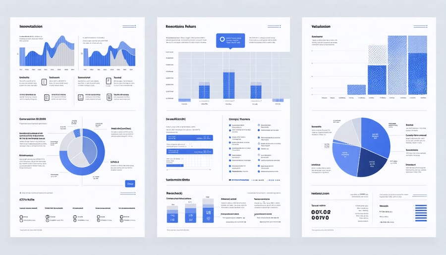 Interactive dashboard displaying key innovation performance metrics and ROI analysis