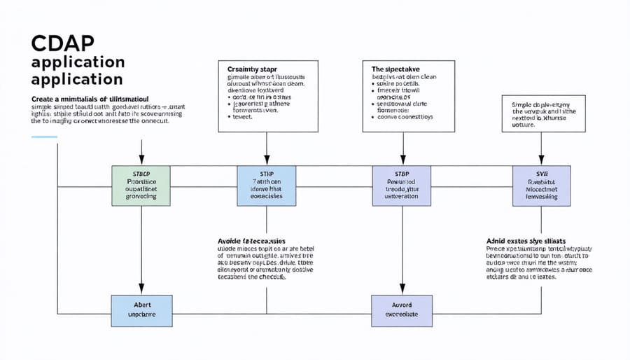 Visual diagram showing the steps to apply for CDAP funding