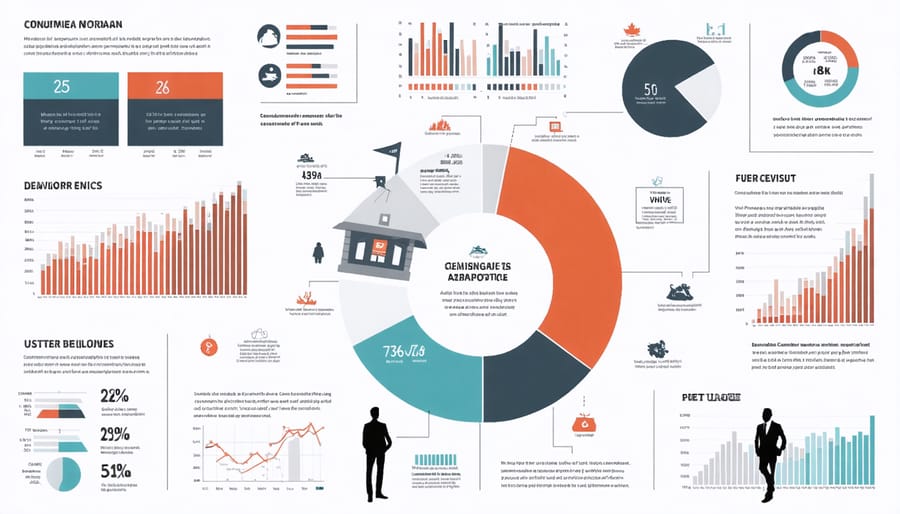 Infographic showing Canadian consumer behavior trends and demographic segments