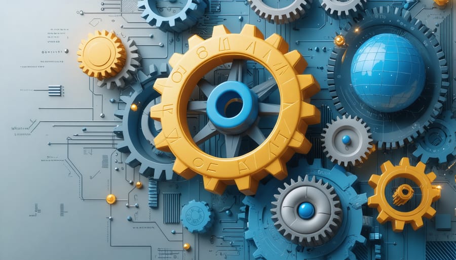 Strategic risk management concept with interconnected business elements