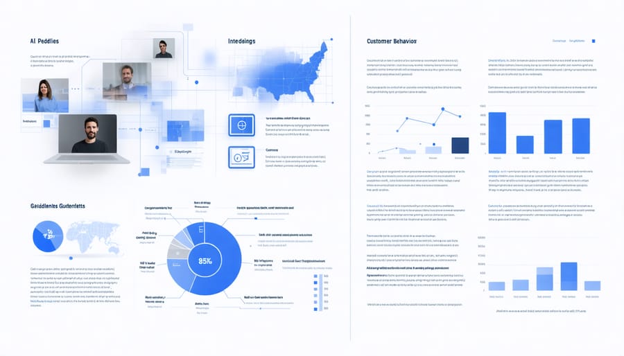 Visual representation of AI-powered customer data analysis and predictive analytics