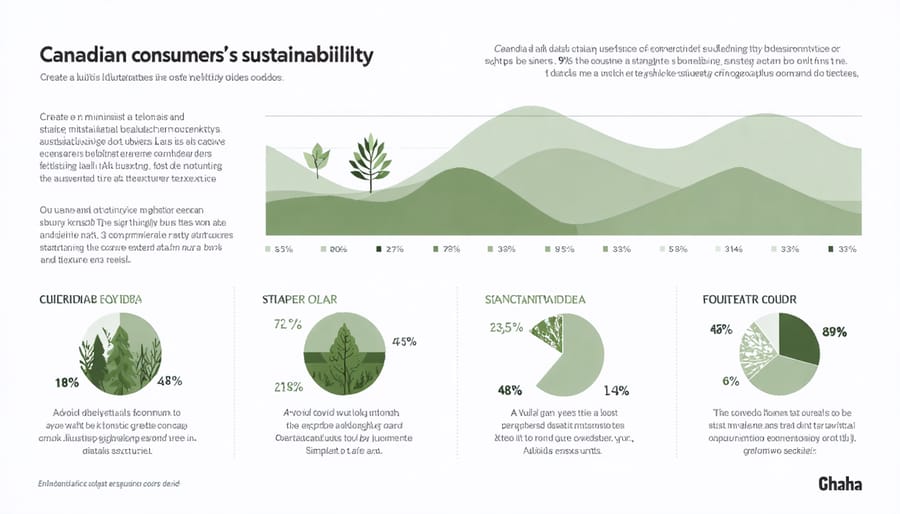 Bar chart displaying percentage breakdown of Canadian consumer attitudes toward sustainable products