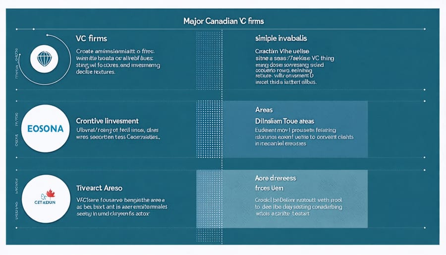 Visual map of prominent Canadian venture capital firms and their investment sectors
