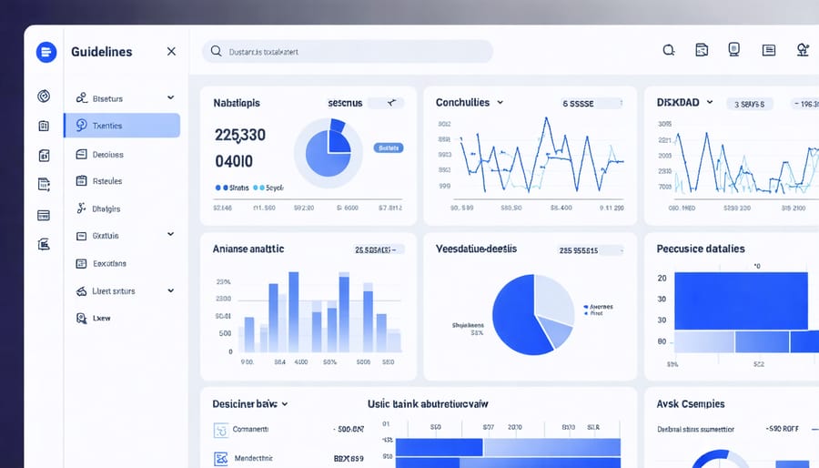 Interactive business analytics dashboard displaying key performance metrics