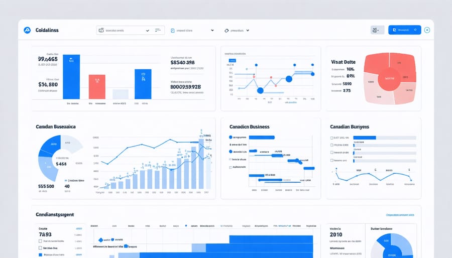 Business intelligence dashboard showing key performance indicators and data visualizations