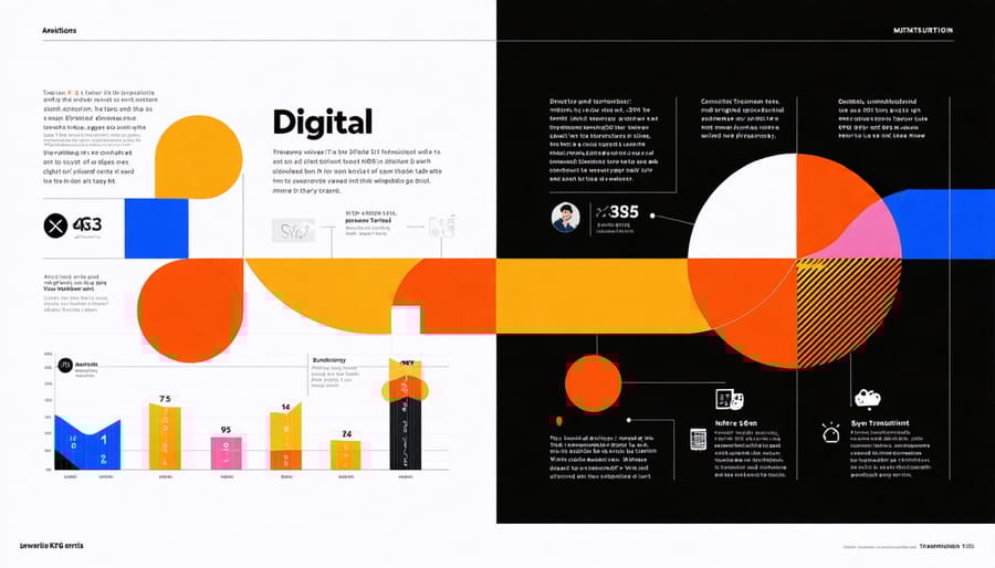 Visual representation of digital transformation success metrics and measurement framework