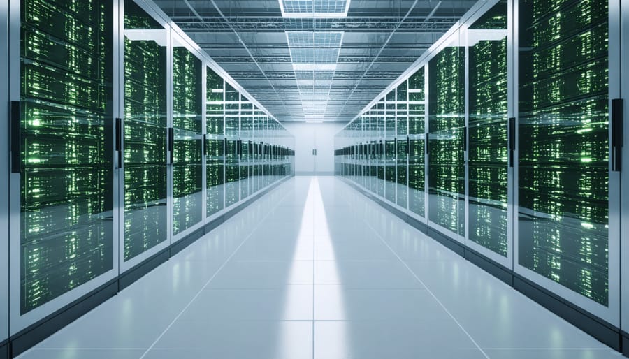 Modern eco-friendly data center powered by renewable energy