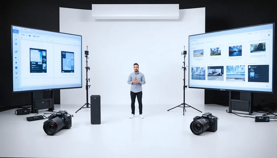 Hybrid product launch event featuring both physical and virtual demonstration capabilities