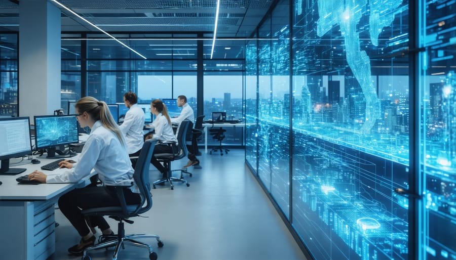 Research scientists collaborating in Montreal's smart city innovation laboratory