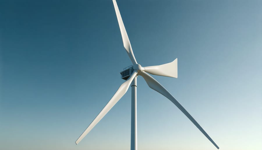 Computer-generated visualization of innovative wind turbine design featuring improved aerodynamics