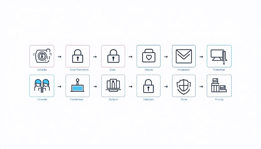 Visual representation of PIPEDA compliance requirements with Canadian healthcare data protection symbols