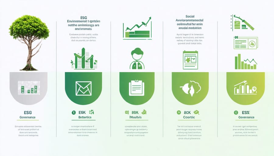 Infographic showing the three pillars of ESG investing: Environmental, Social, and Governance