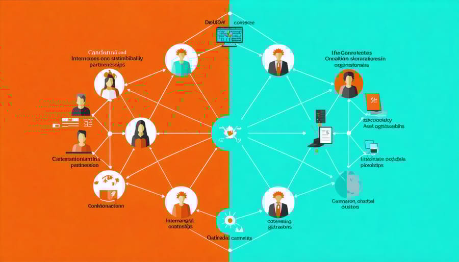 Visual network map of international green technology partnerships and collaborations
