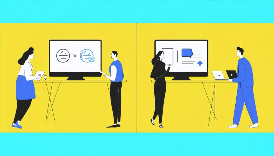 Side-by-side comparison of digital networking platforms and physical networking events