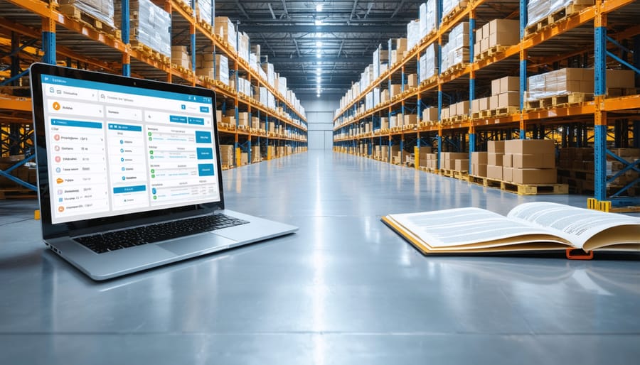 Comparison of modern digital warehouse management system with outdated paper-based processes