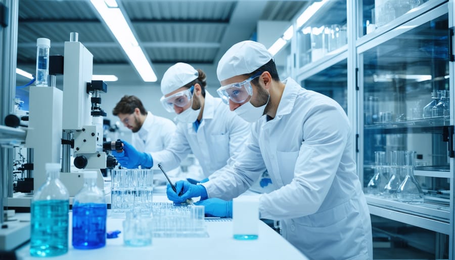 Research team conducting experiments in a Canadian renewable energy innovation facility