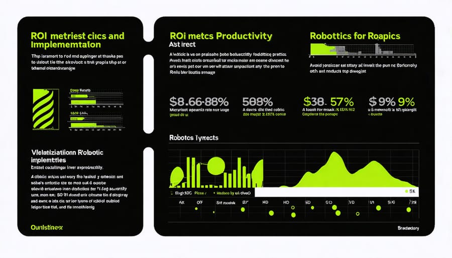 Infographic showing business performance improvements after robotics adoption