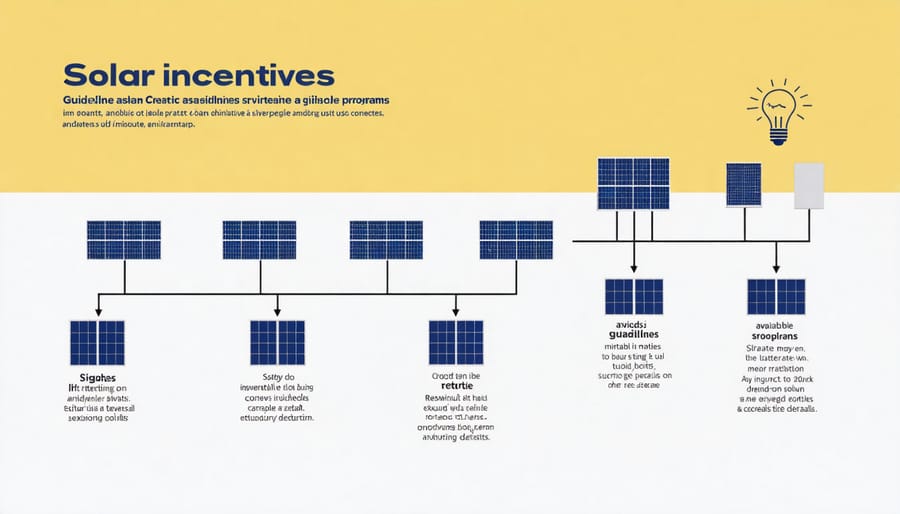 Visual diagram of solar incentives and tax credits available in Virginia and British Columbia