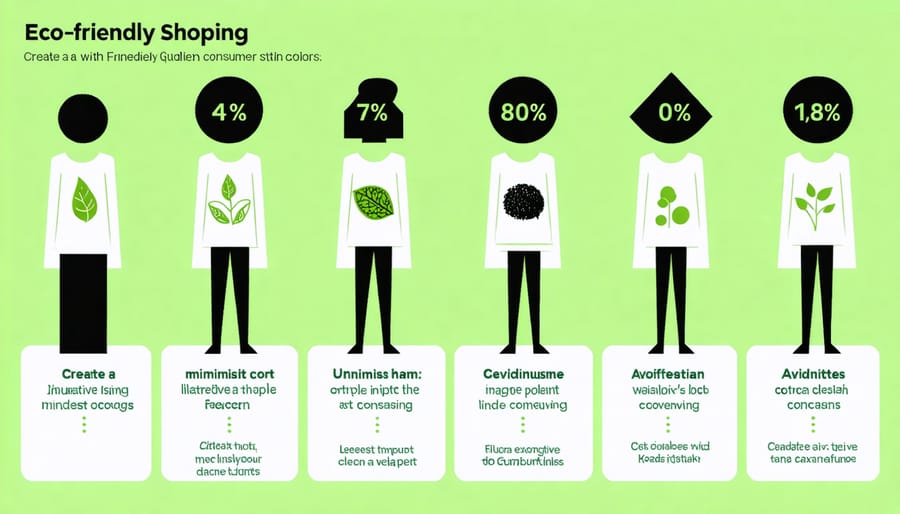 Visual representation of sustainable shopping trends in Canada with statistics and icons