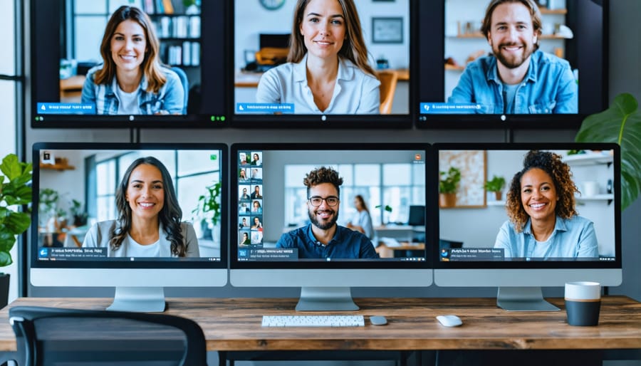 Canadian professionals engaged in virtual collaboration and digital upskilling