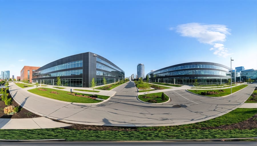 Toronto's eco-industrial park featuring green architecture and sustainable infrastructure
